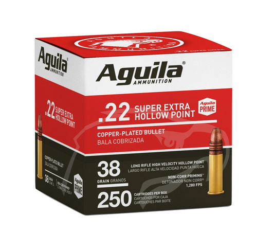 Aguila .22LR Super Extra High Velocity 38gr Hollow Point 1280fps
