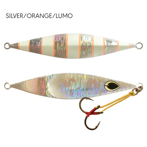 Black Magic Flipper Jig Silver/Orange/Lumo